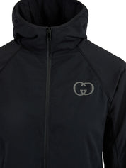 Black Polyamide Hoodie Sweatshirt
