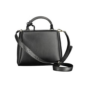 Black Polyester Women Handbag