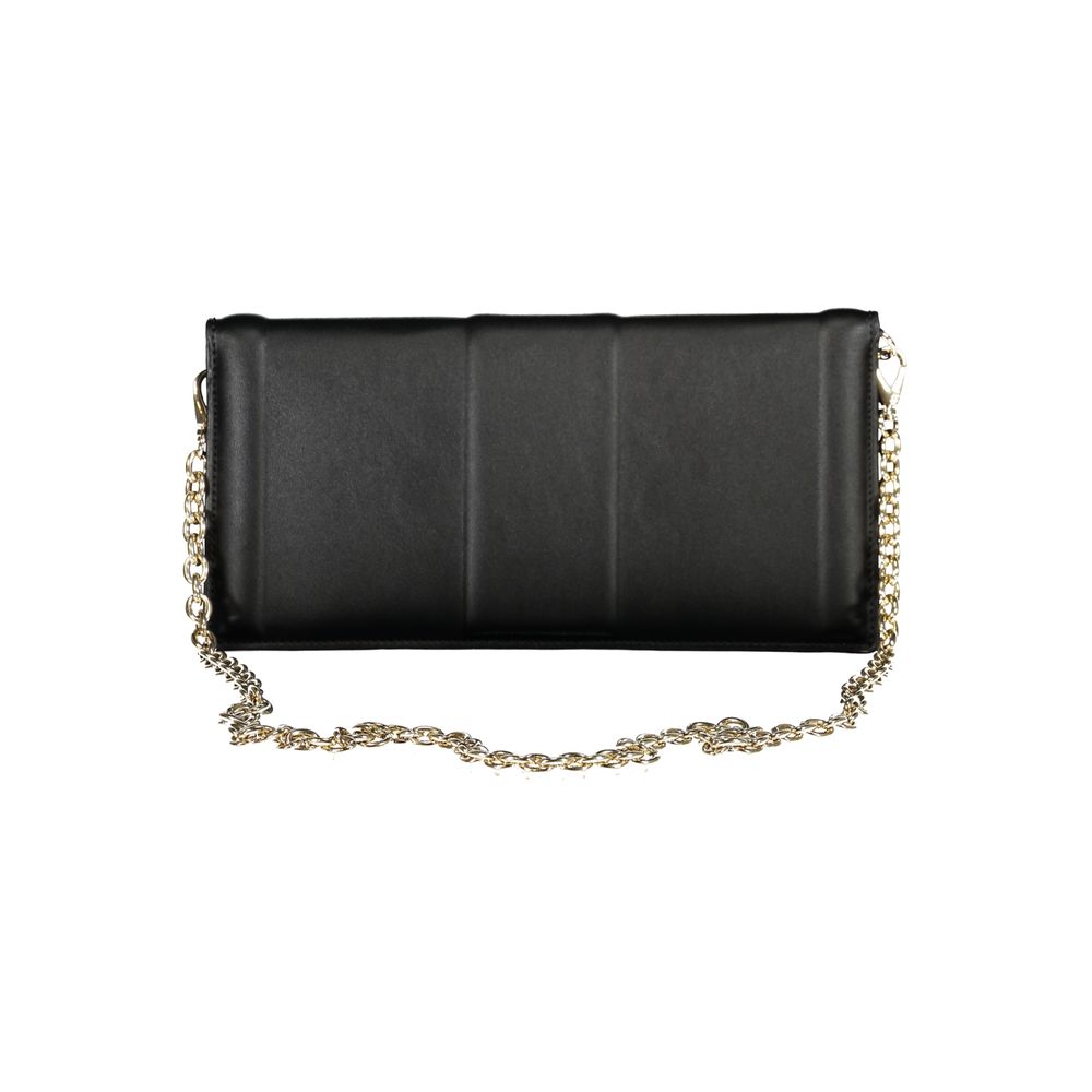 Black Polyurethane Women Clutch