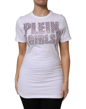 White Embellished CrewNeck Short Sleeve T-shirt