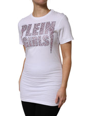 White Embellished CrewNeck Short Sleeve T-shirt