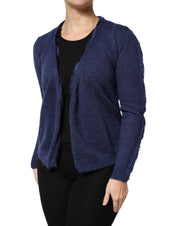 Dark Blue Long Sleeves Overcoat Cardigan Sweater