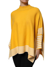 Yellow Stripe Long Sleeve Overcoat Pullover Sweater