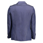 Blue Linen Men Jacket