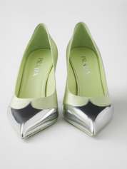 Satin And Metallic Leather Pumps