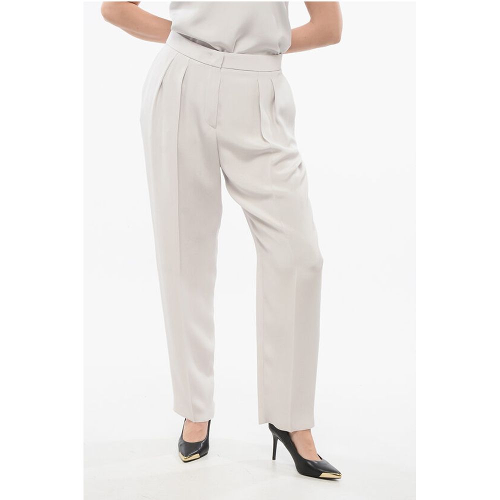Silk Pleated Pants