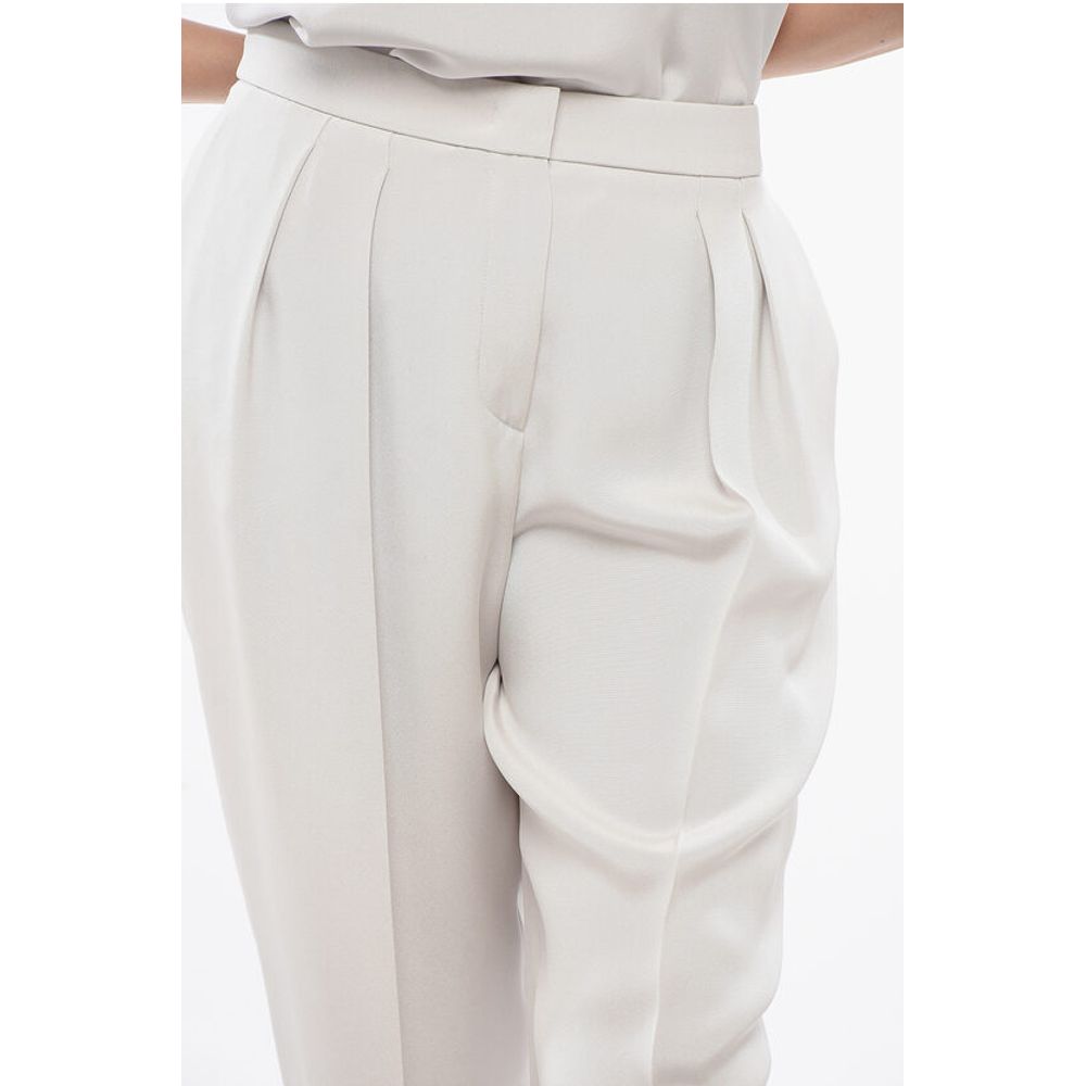 Silk Pleated Pants