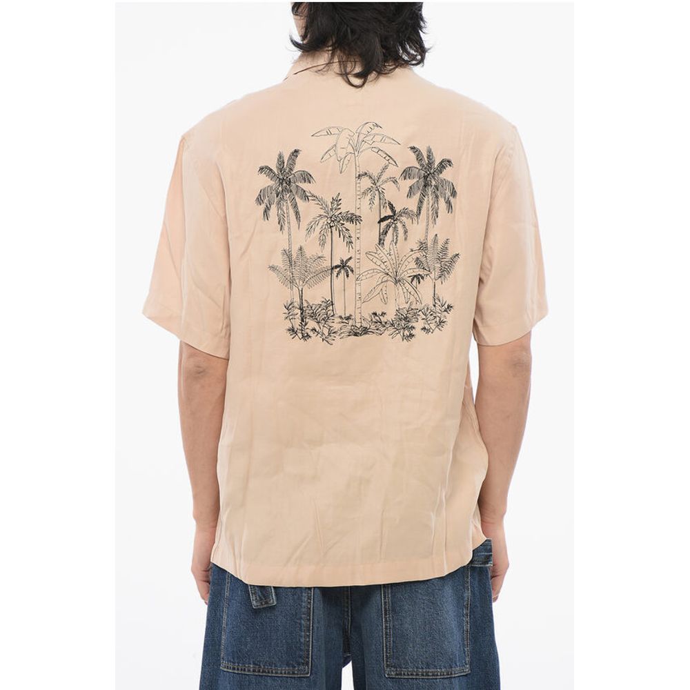 EMPORIO Back Embroidered PALMS Bowling Shirt