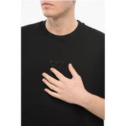 EMPORIO Short-sleeved Crew Neck Sweatshirt with Rubberized L