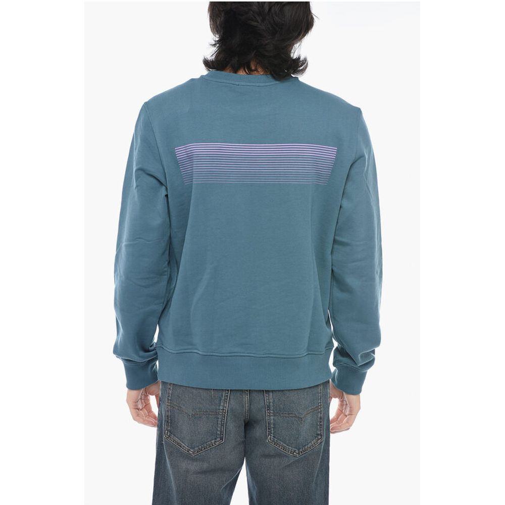 Brushed Cotton S-GINN-E3 Crewneck Sweatshirt With Logo Print