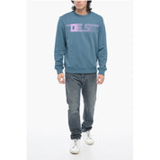 Brushed Cotton S-GINN-E3 Crewneck Sweatshirt With Logo Print