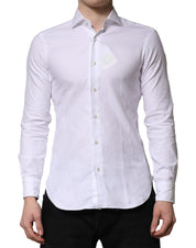 White Long Sleeves Collared Dress Formal Shirt