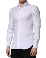 White Long Sleeves Collared Dress Formal Shirt