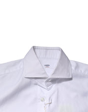 White Long Sleeves Collared Dress Formal Shirt