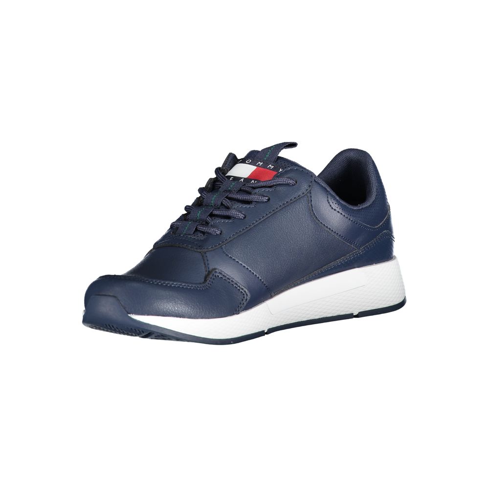 Blue Polyurethane Men Sneaker