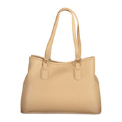 Beige Polyethylene Women Handbag