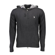 Black Cotton Mens Cardigan