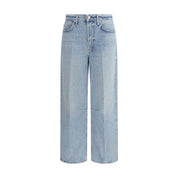 Light Blue Cotton Straight-Leg Jeans