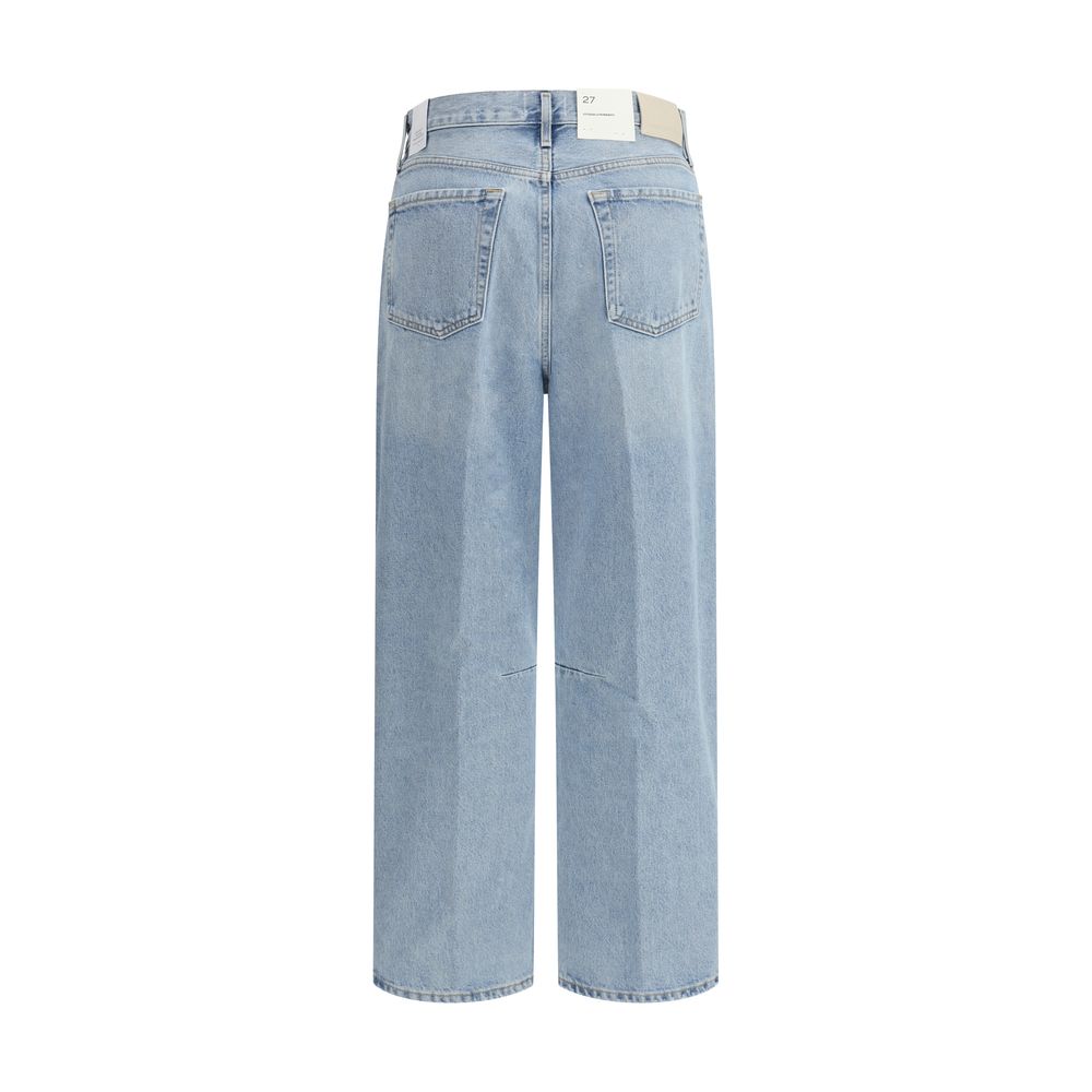 Light Blue Cotton Straight-Leg Jeans