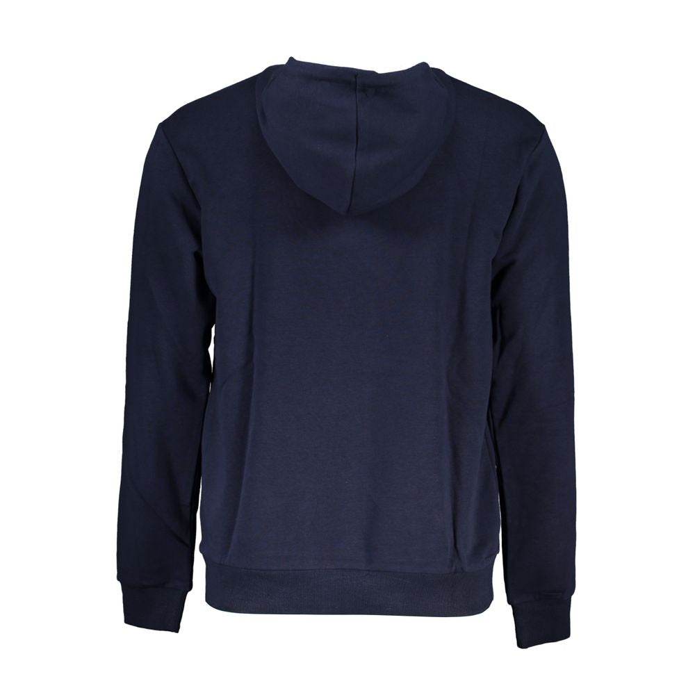 Blue Cotton Men Sweater with Hood