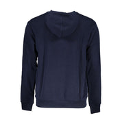 Blue Cotton Men Sweater with Hood