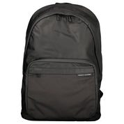 Black Polyester Men Backpack