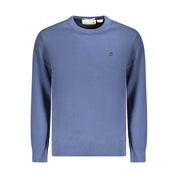 Blue Cotton Men Sweater