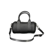 Black Polyurethane Women Handbag