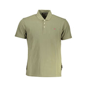 Green Cotton Men Polo Shirt