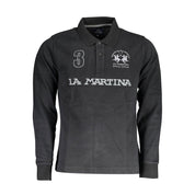 Black Cotton Men Polo Shirt