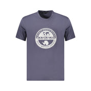 Blue Cotton Men T-Shirt