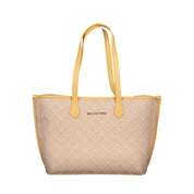 Beige Polyethylene Women Handbag