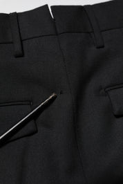 Black Solid Formal Tapered Men Dress Pants