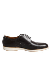 Dark Brown Leather Derby Lace Up Dress Formal Shoes