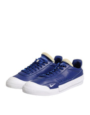 White Blue Lace Up Low Top Drop-Type PRM Sneakers Shoes
