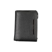 Sleek Black Leather Wallet with Coin Purse