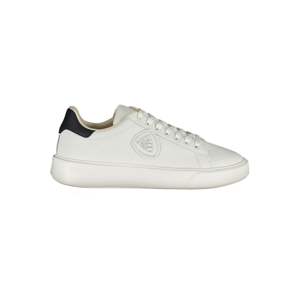 White Polyurethane Men Sneaker