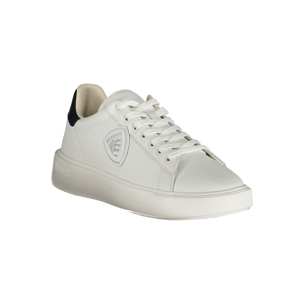 White Polyurethane Men Sneaker