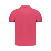 Pink Cotton Men Polo Shirt