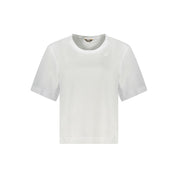 White Cotton Women T-Shirt