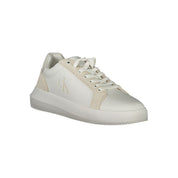 White Polyurethane Men Sneaker