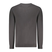 Black Cotton Men Sweater