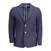 Blue Cotton Men Jacket