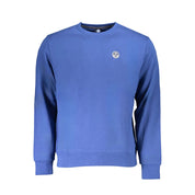 Blue Cotton Men Sweatshirt