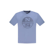 Blue Cotton Men T-Shirt