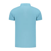 Light Blue Cotton Men Polo Shirt