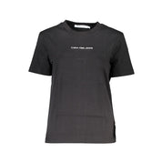 Black Cotton Women T-Shirt