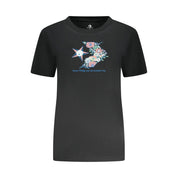 Black Cotton Women T-Shirt