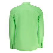Green Cotton Men Shirt