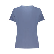 Blue Cotton Women T-Shirt